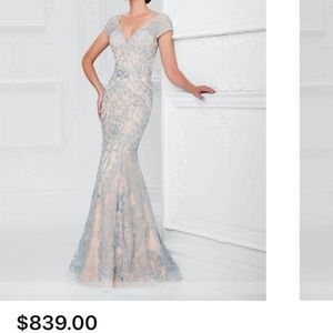 Ivonne D for Mon Cheri hand-beaded illusion dress Size 6